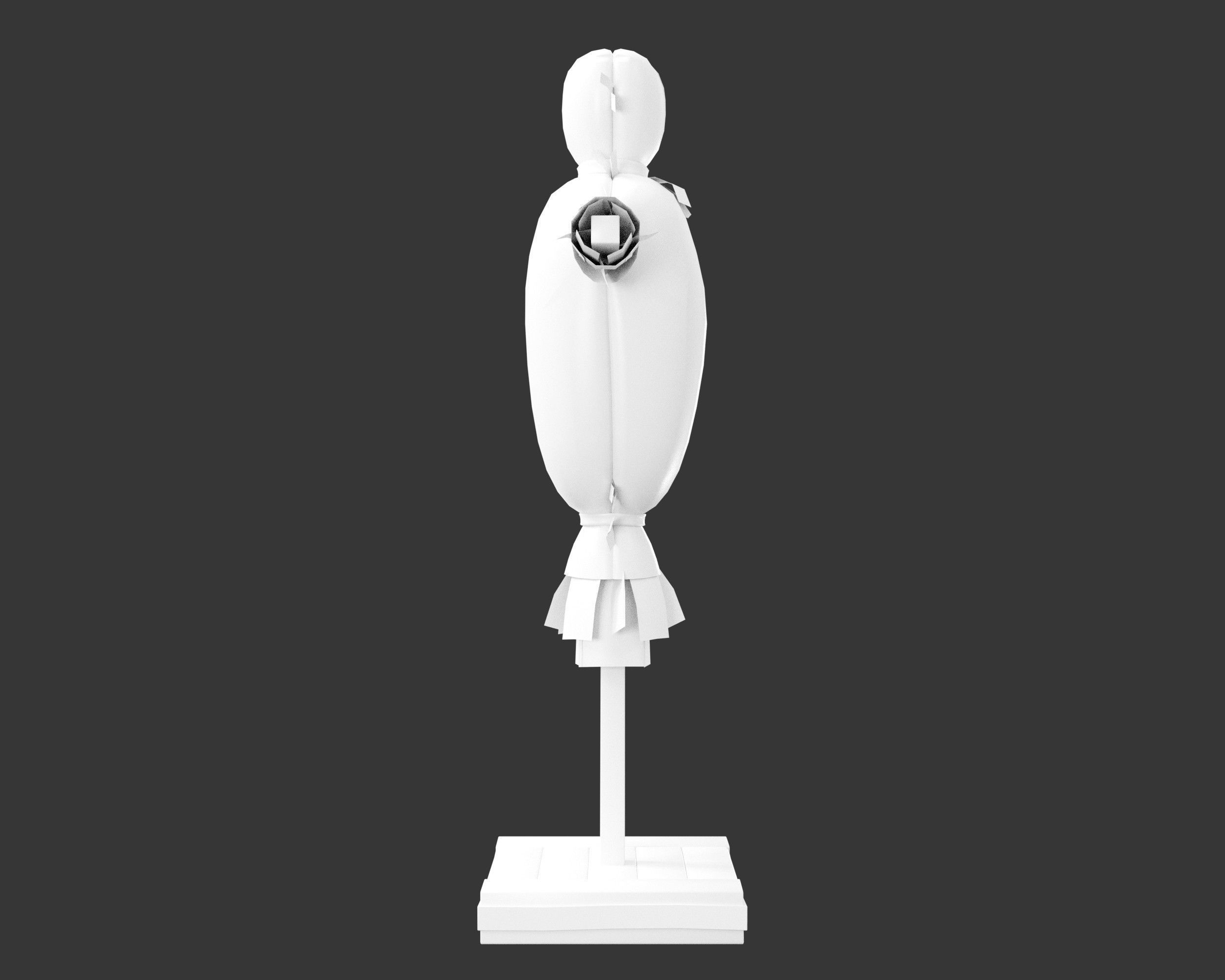 Medieval Training Dummy Hay Low-poly 3D model_6