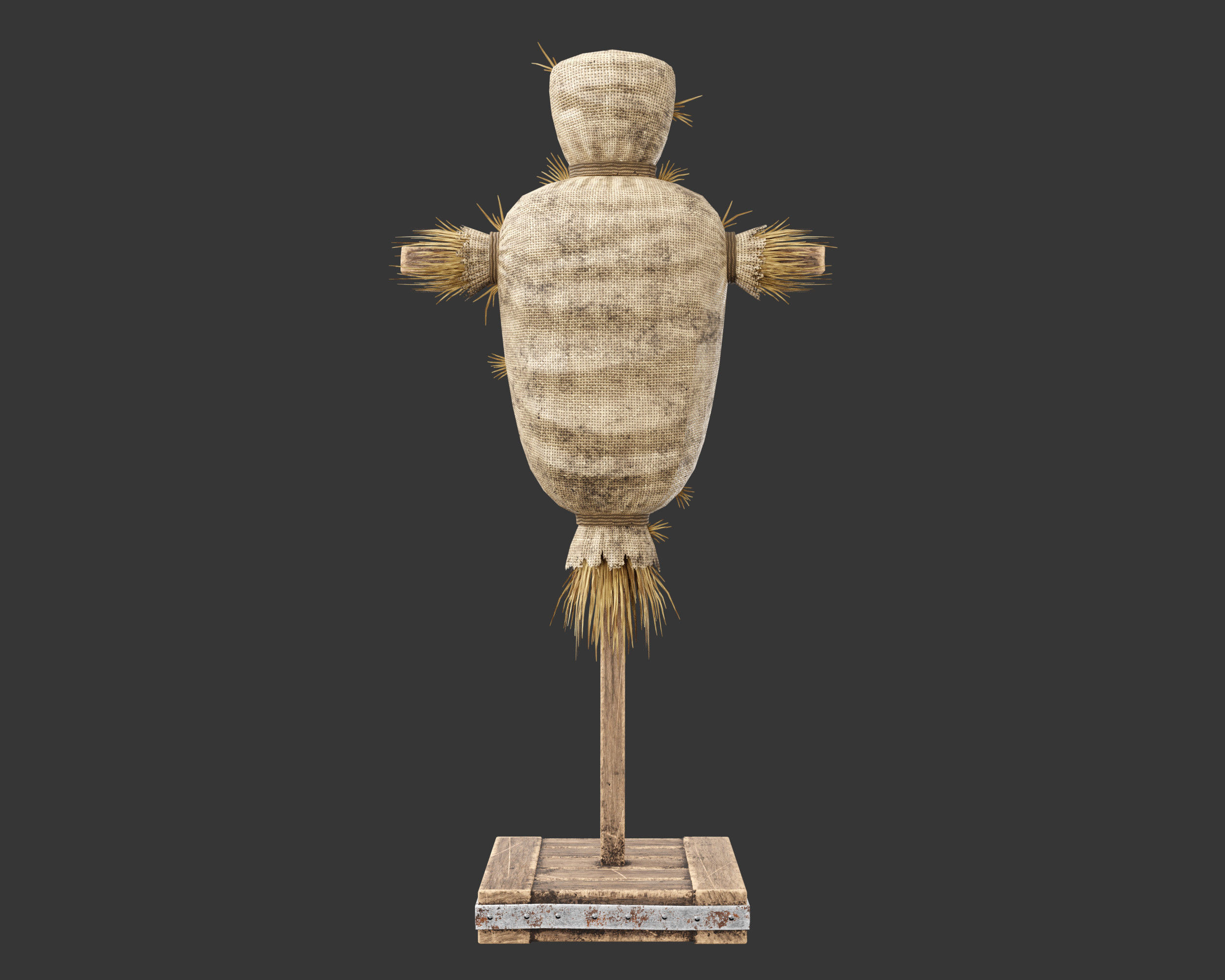 Medieval Training Dummy Hay Low-poly 3D model_8