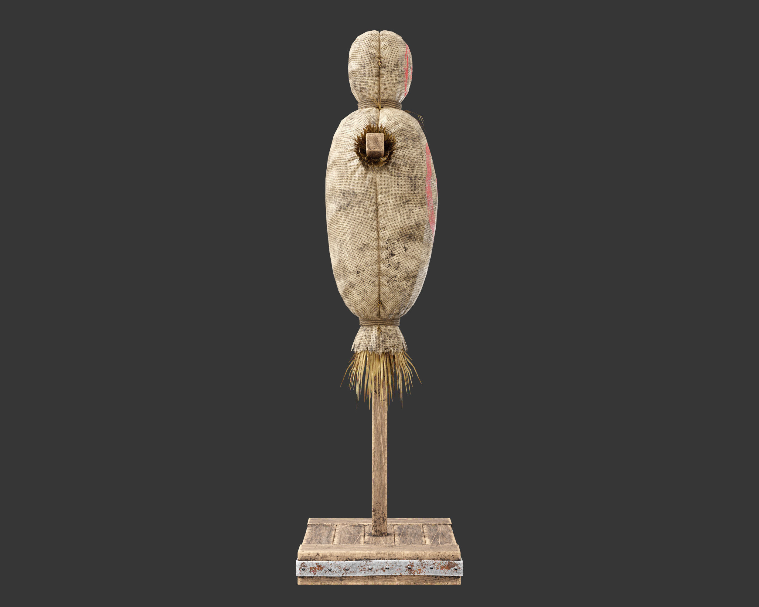 Medieval Training Dummy Hay Low-poly 3D model_5