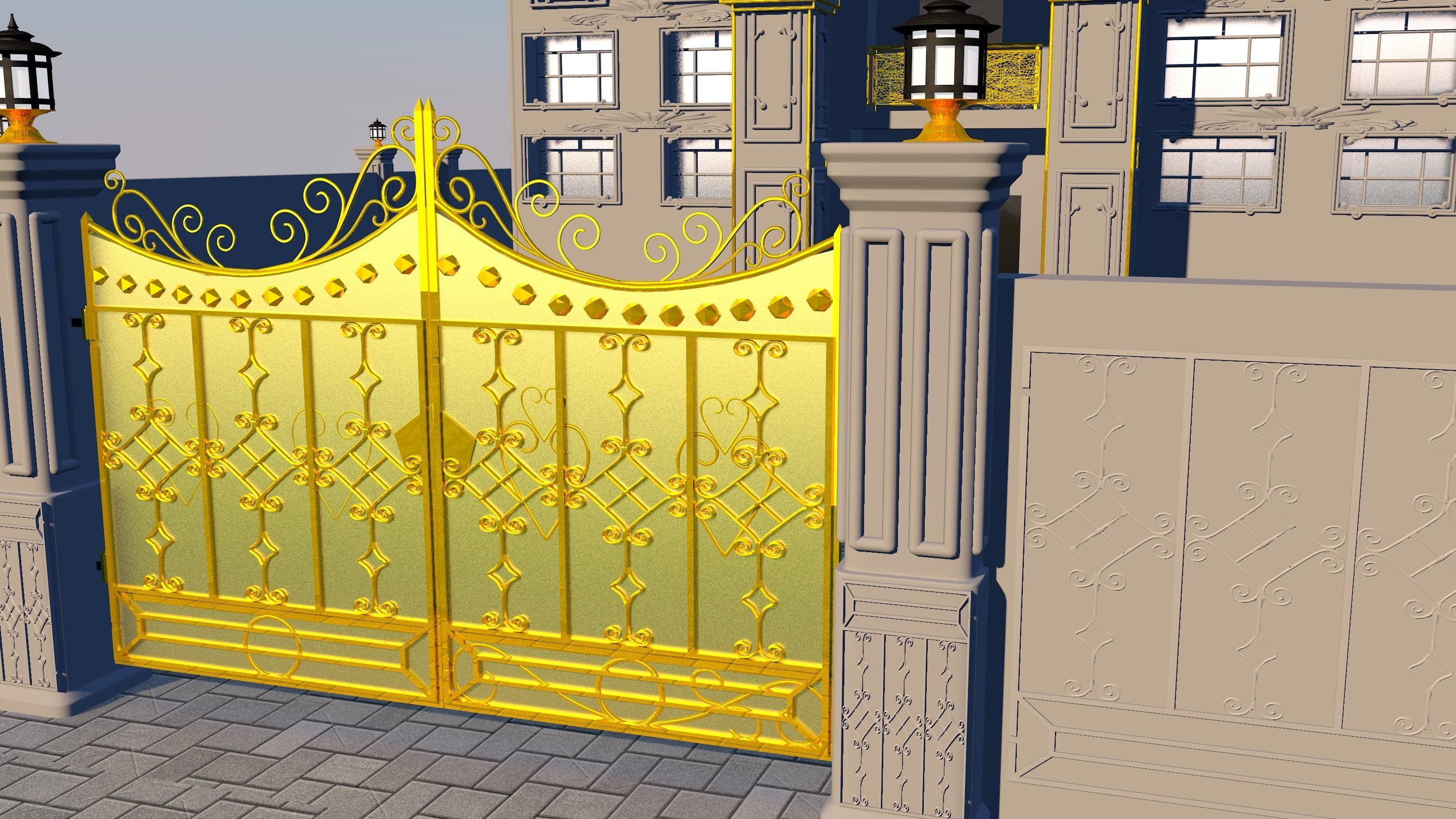 Gate For a House 3D model_3