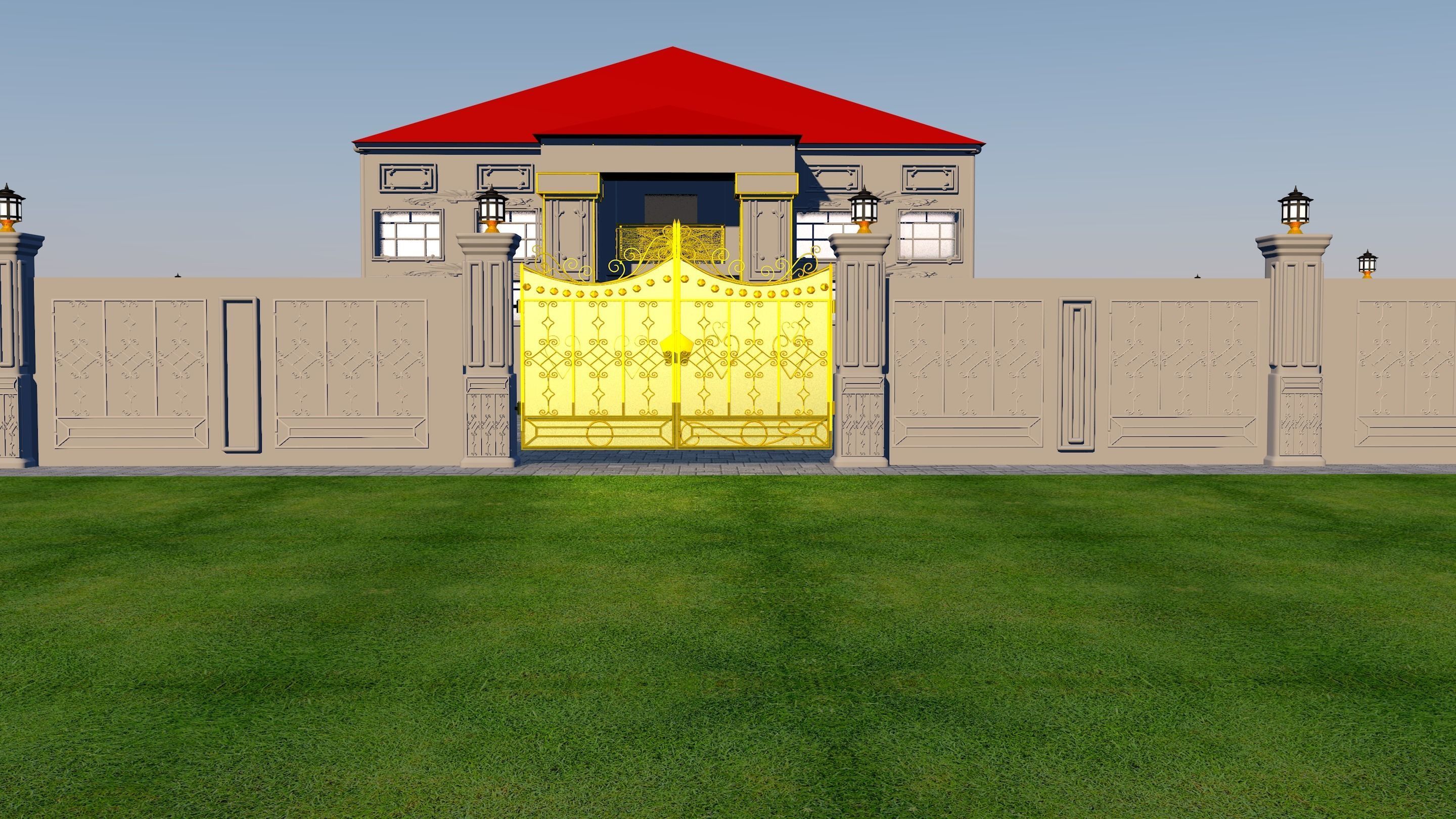Gate For a House 3D model_4