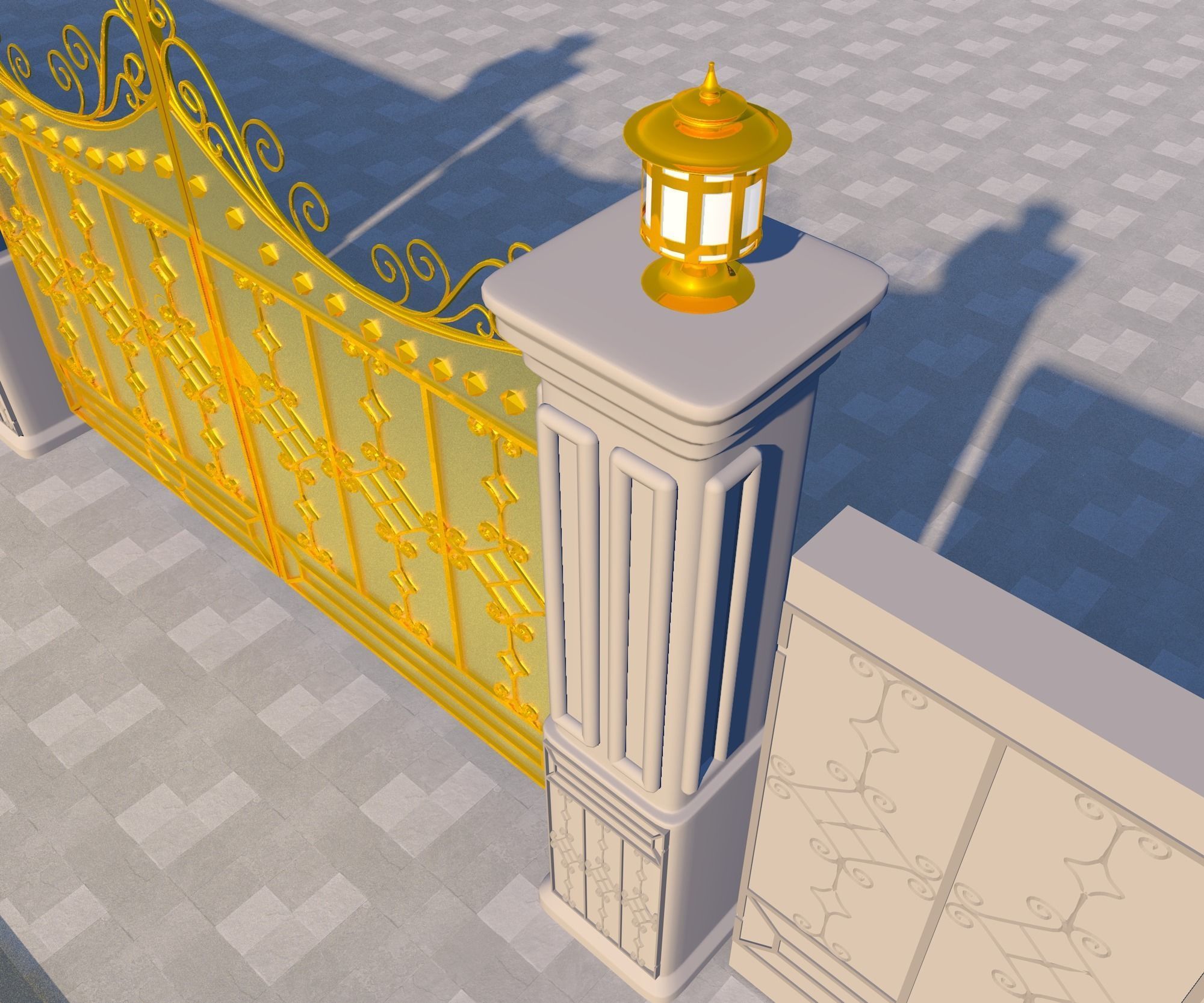 Gate For a House 3D model_1