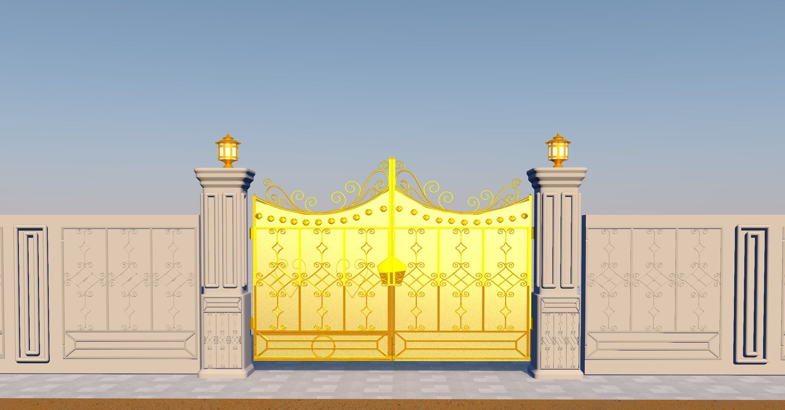 Gate For a House 3D model_2