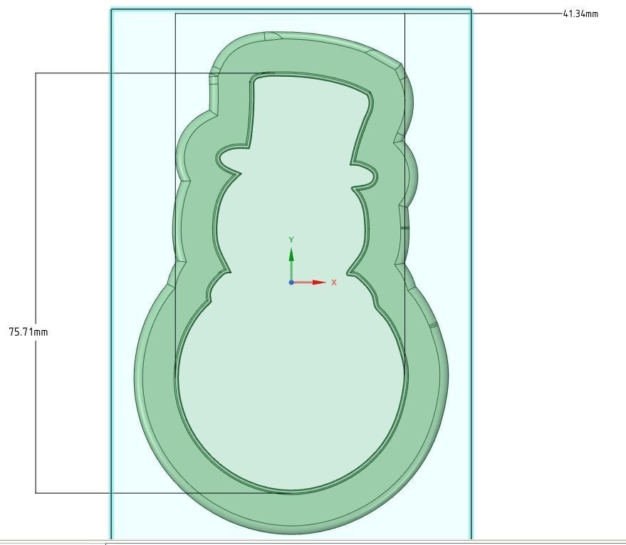 Snowman cookie cutter 3D print model_1