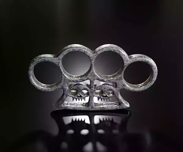 Grunge metal brass knuckles 3D model