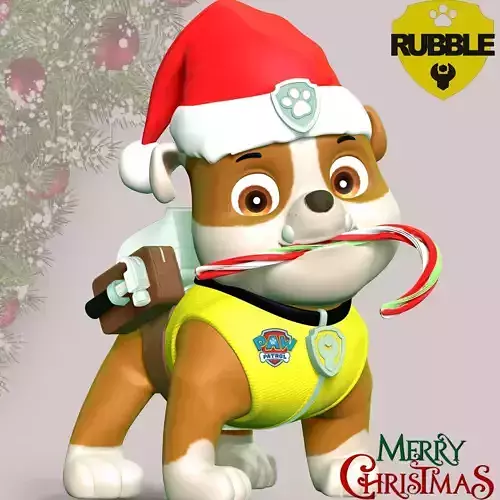 Rubble Paw Patrol - Merry Christmas 3D print model