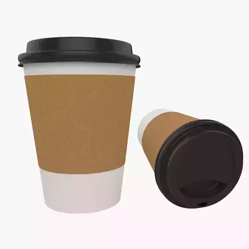 Paper Coffee Cup 12oz 360ml Low High Poly