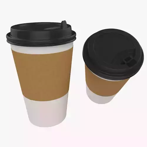 Paper Coffee Cup Large 16oz 480ml Low High Poly