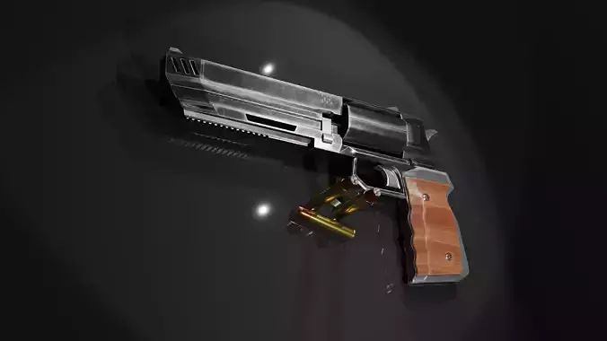 Revolver Gun law Breaker Low-Poly 3D Model Low-poly 3D model