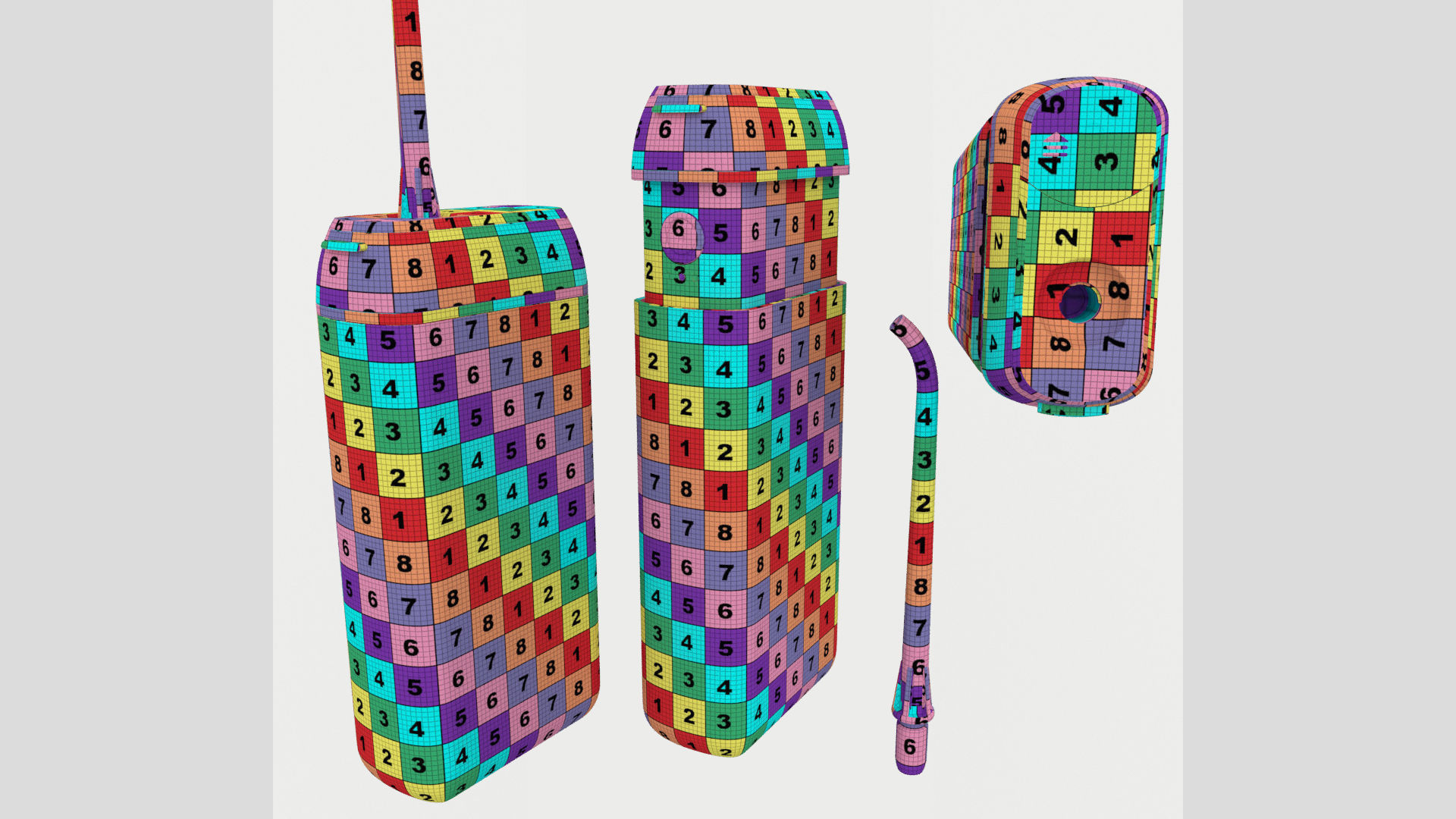 Water Flosser Oral Irrigator Low High Poly 3D model_13