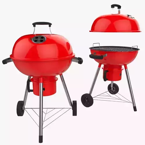 Charcoal Grill Low High Poly Unwrapped 3D model