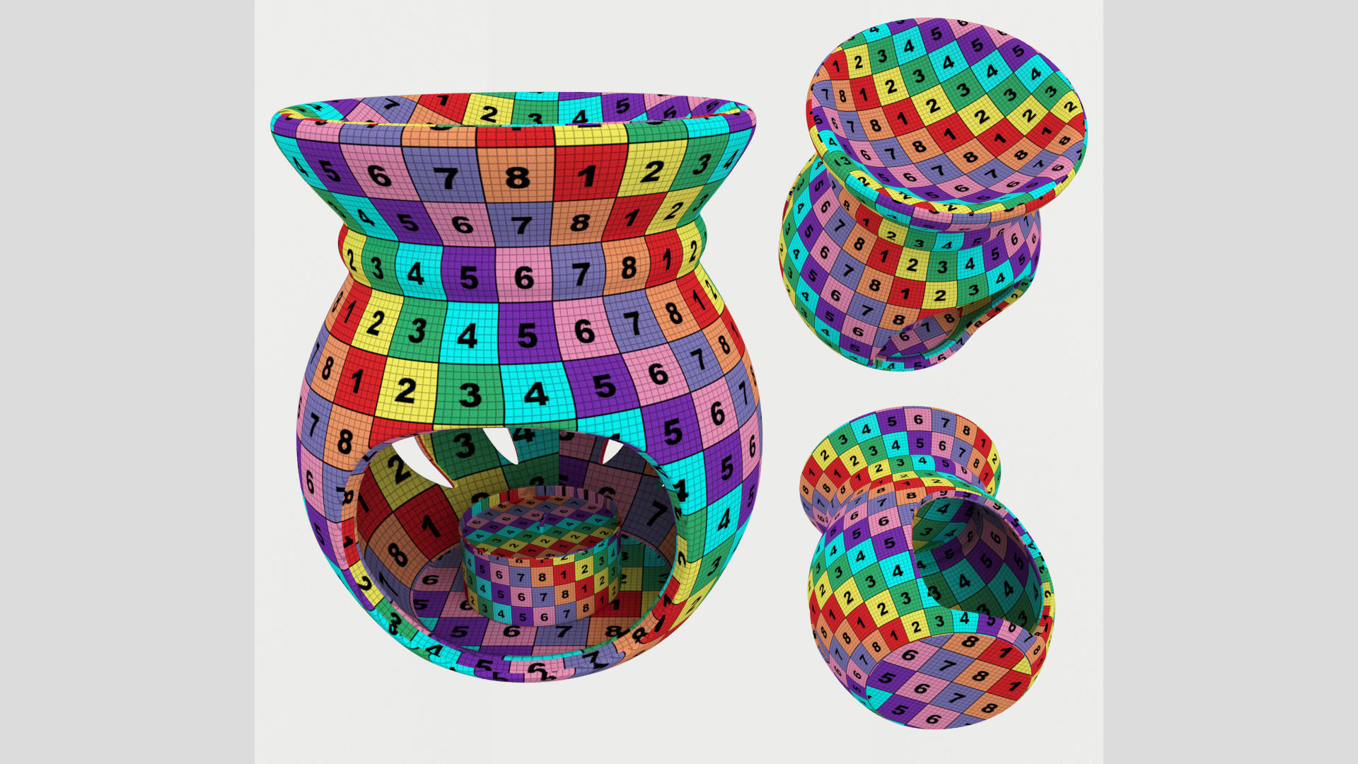 Ceramic Aroma Lamp with Candle Low High Poly 3D model_11