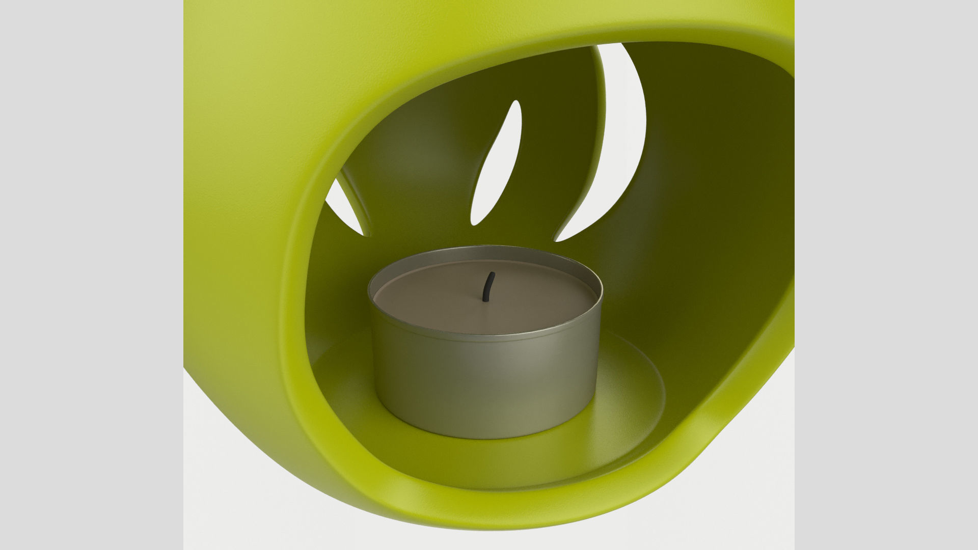 Ceramic Aroma Lamp with Candle Low High Poly 3D model_8