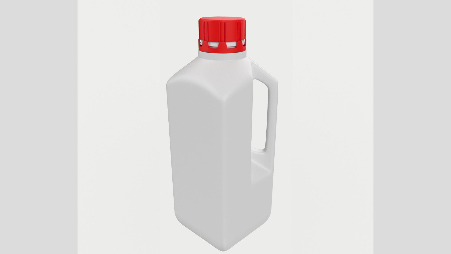 1L 34oz Square Bottle with Handle Low High Poly  3D model_3