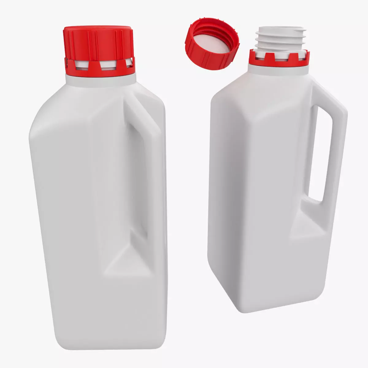 1L 34oz Square Bottle with Handle Low High Poly  3D model_0