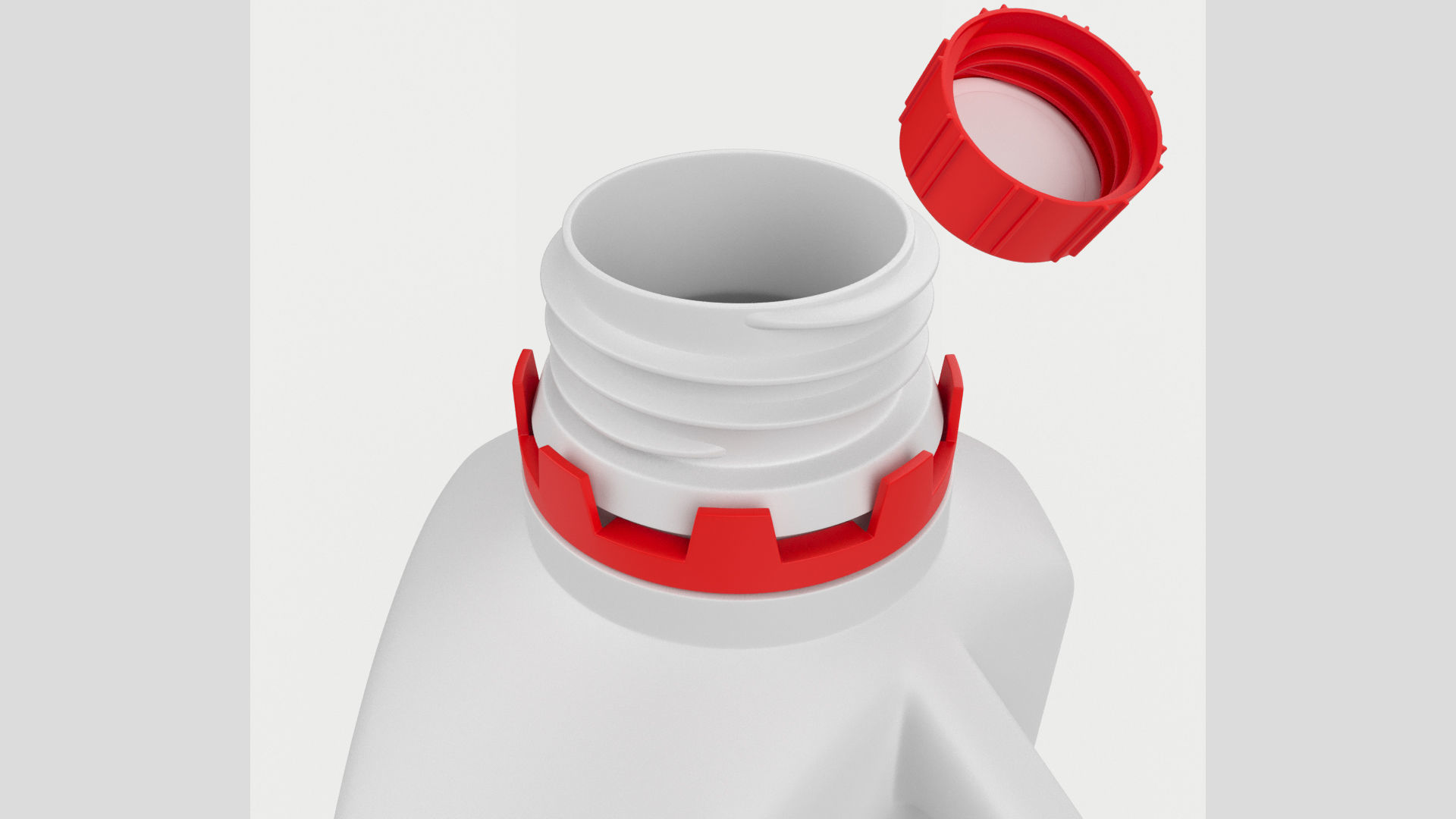 1L 34oz Square Bottle with Handle Low High Poly  3D model_5