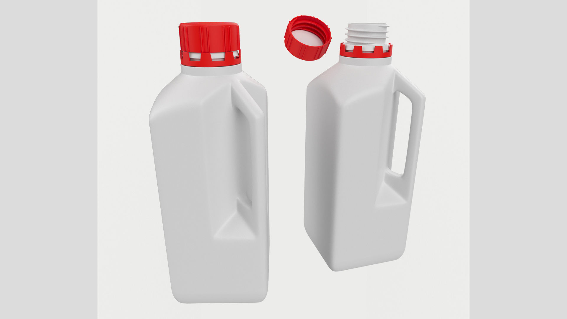 1L 34oz Square Bottle with Handle Low High Poly  3D model_1