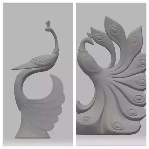Peacock Ornament 3D Model 3D print model