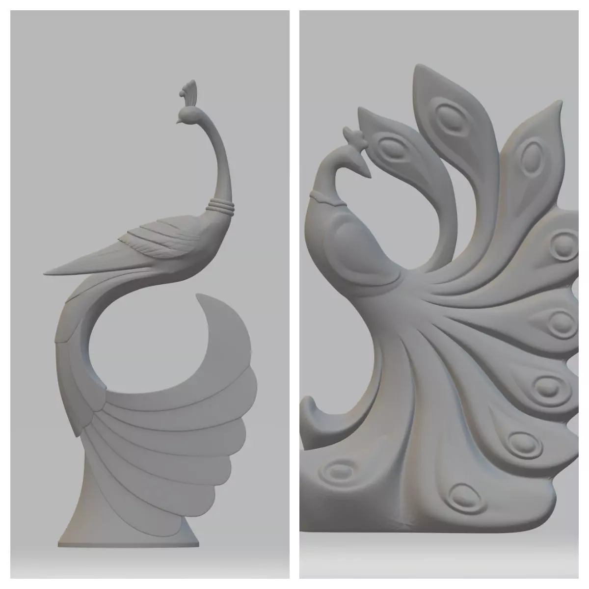 Peacock Ornament 3D Model 3D print model_0