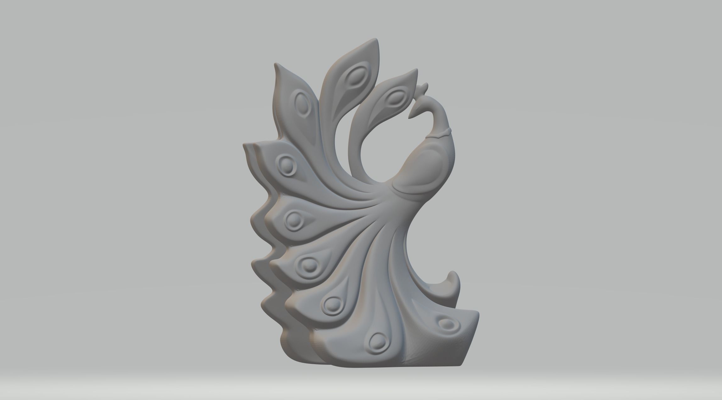 Peacock Ornament 3D Model 3D print model_7