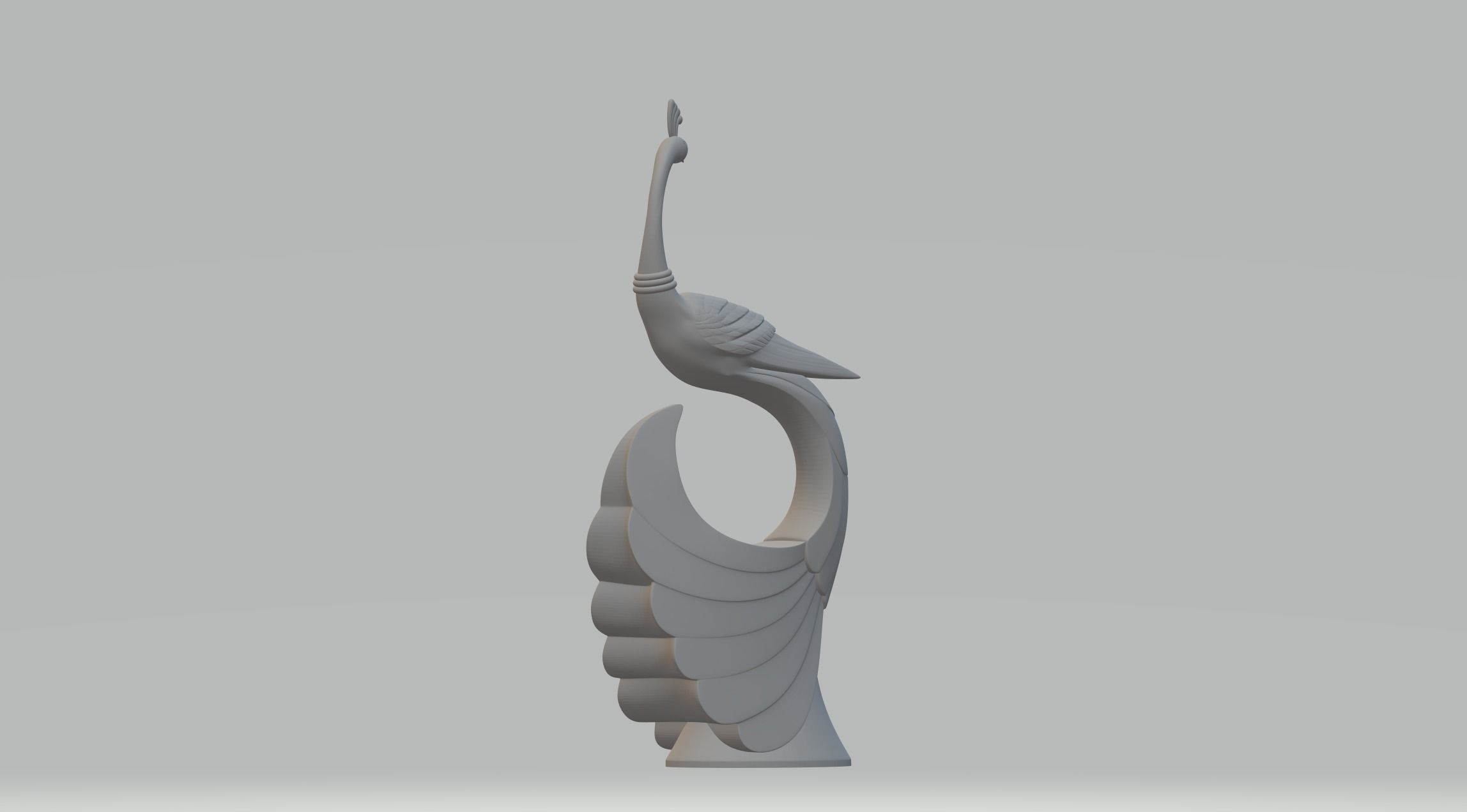 Peacock Ornament 3D Model 3D print model_2