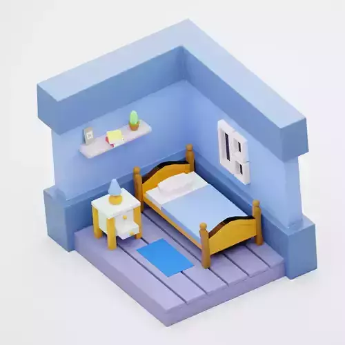 Toy Bedroom Free low-poly 3D model