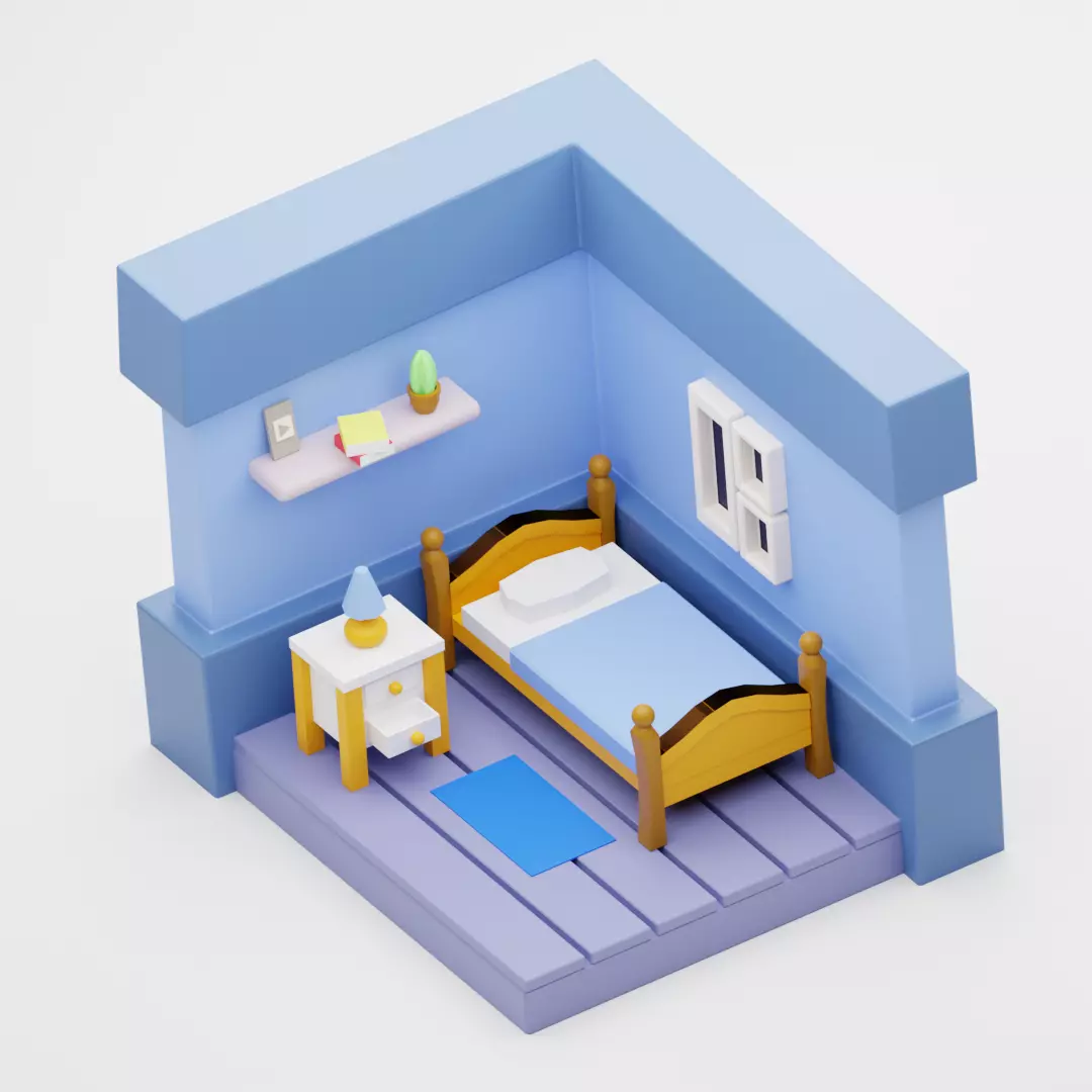 Toy Bedroom Free low-poly 3D model_0