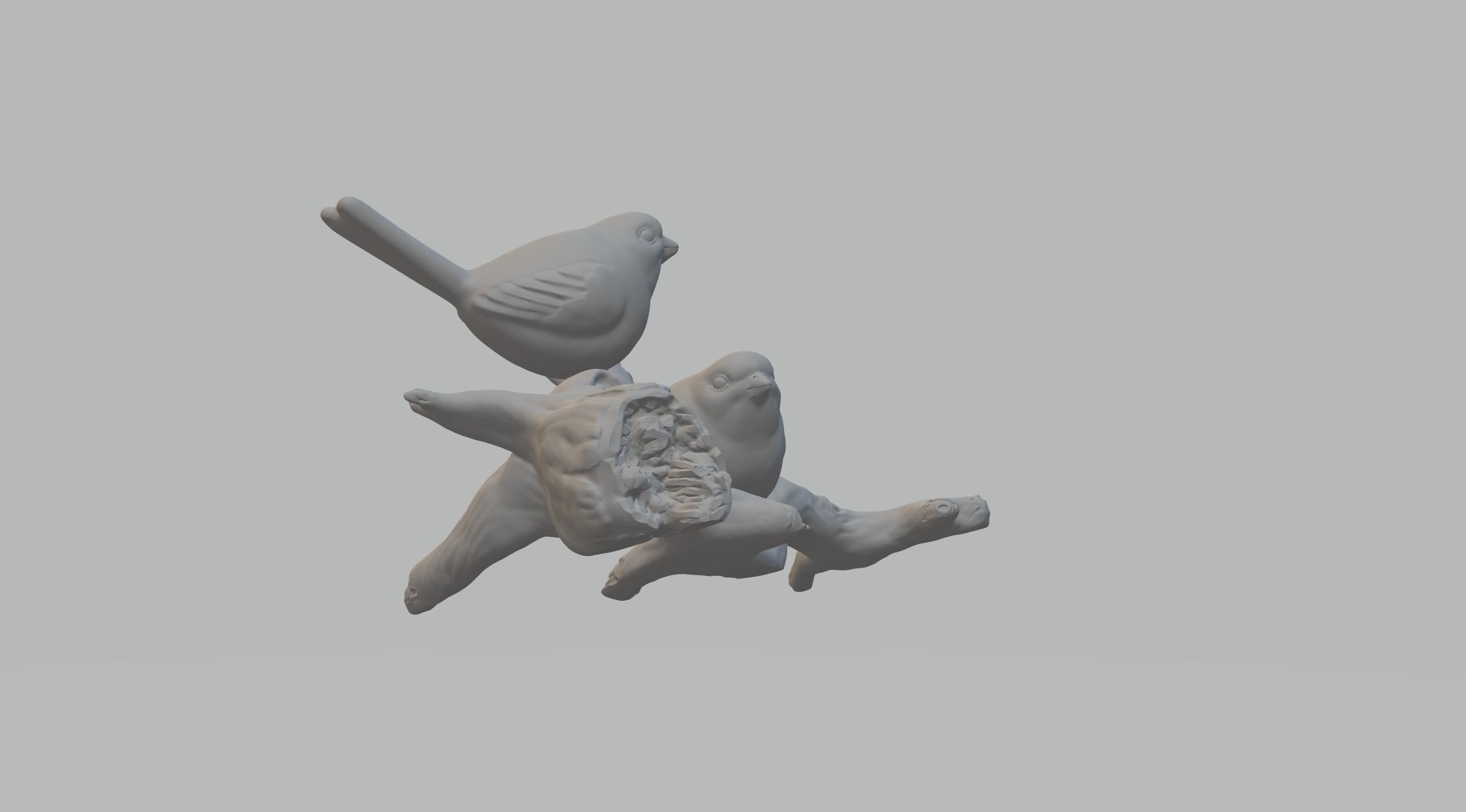 Magpie Branch 3D Model 3D print model_3