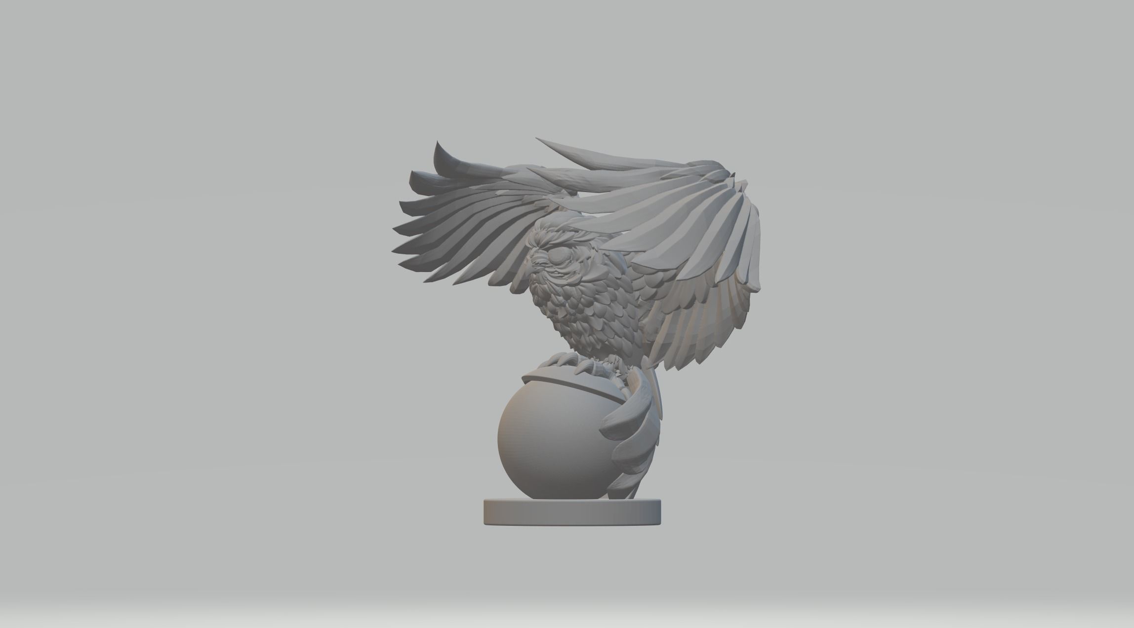 Owl 3D Model eagle statue 3D print model_1