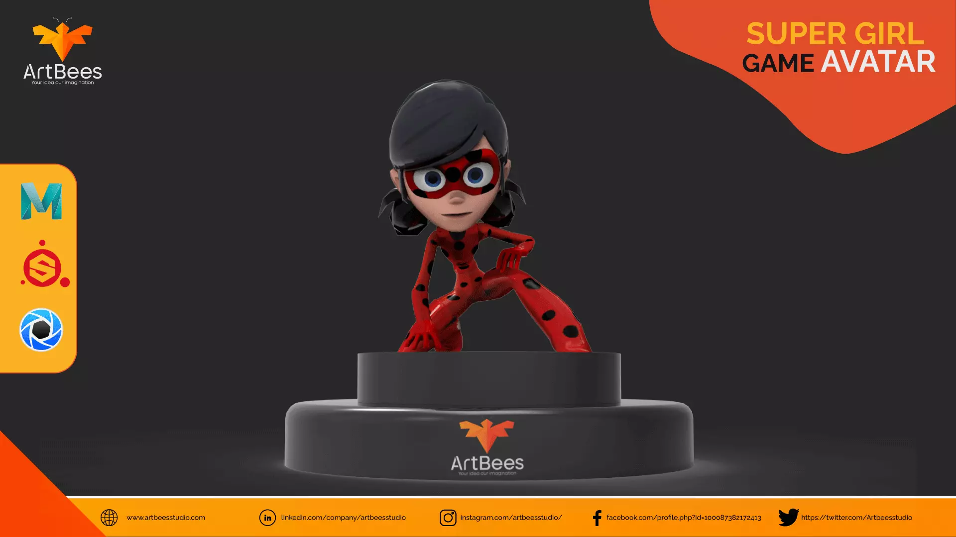 Super girl Low-poly 3D model_0