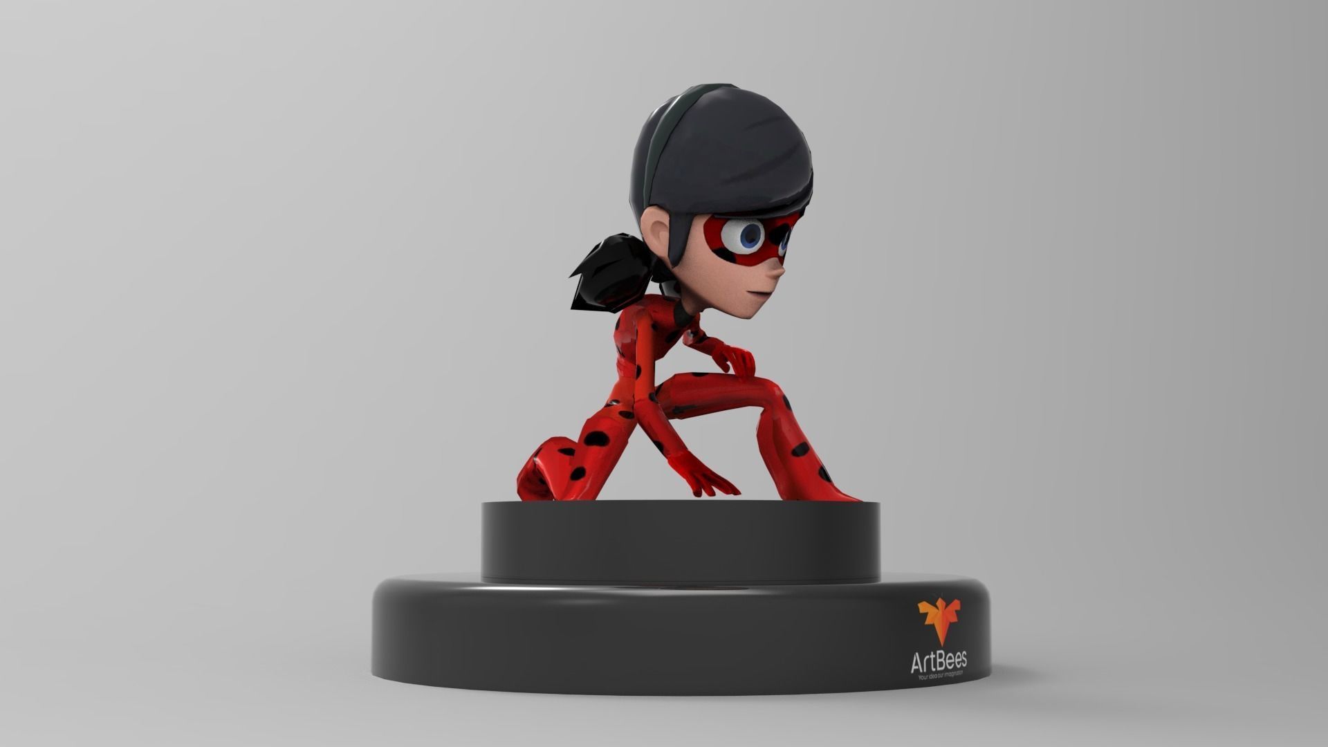 Super girl Low-poly 3D model_4