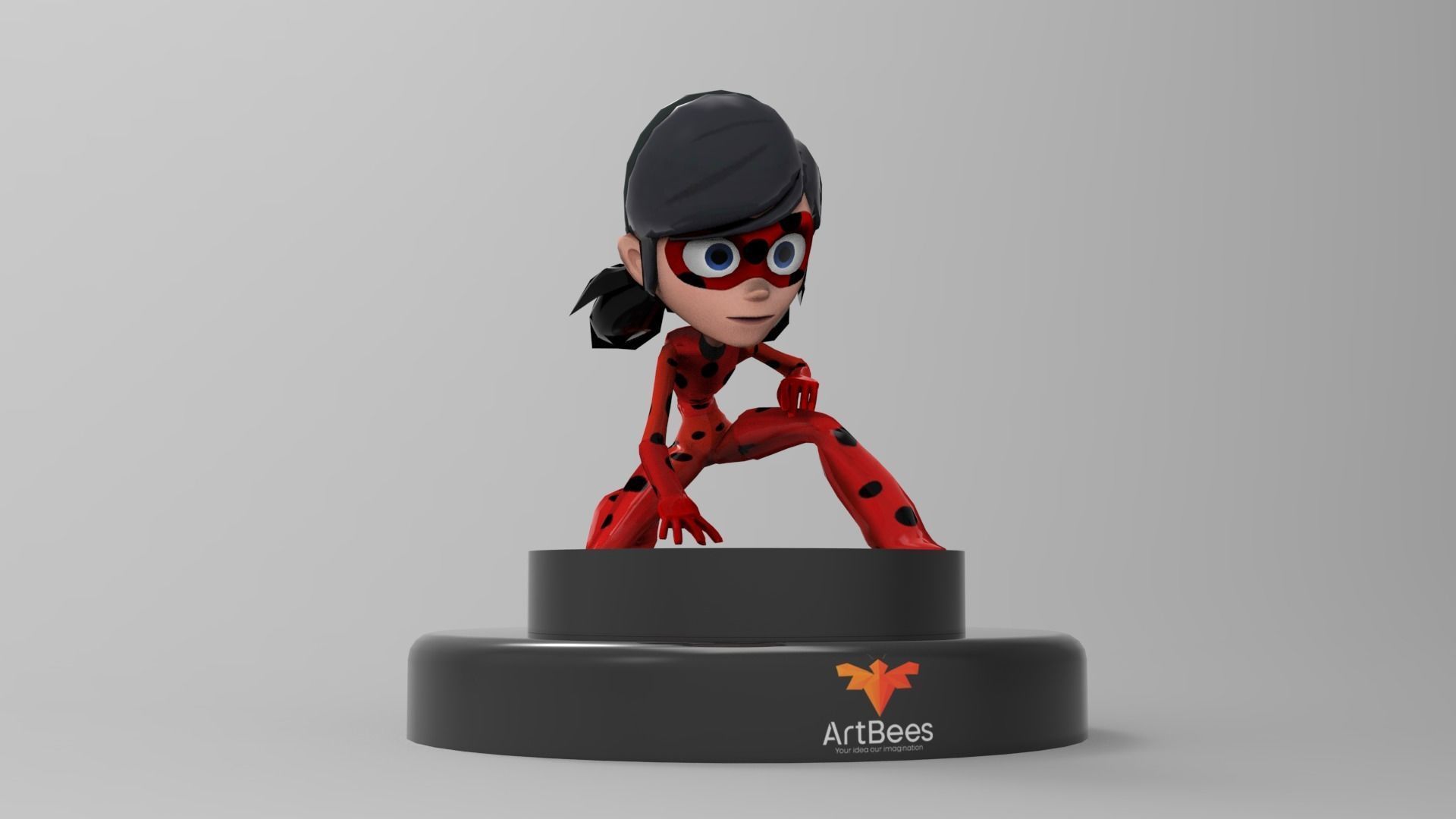 Super girl Low-poly 3D model_6