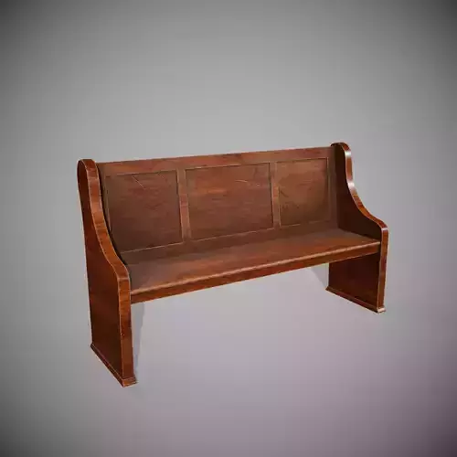 Bench Low-poly 3D model wooden