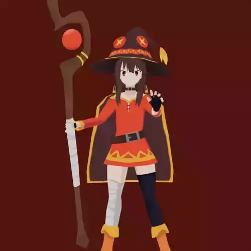 Anime Megumin Low-poly 3D model