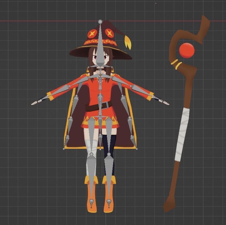 Anime Megumin Low-poly 3D model_2