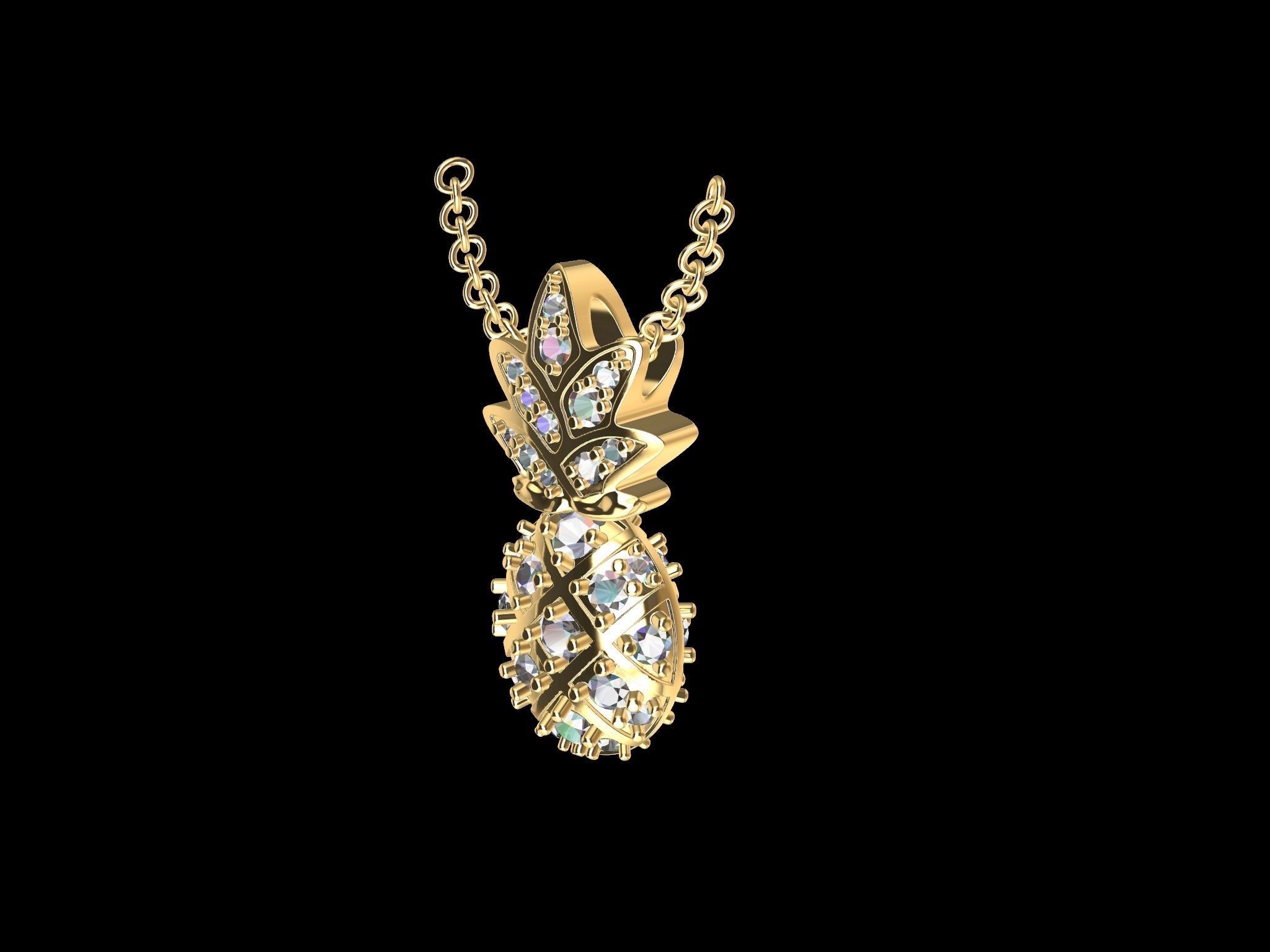 pine apple pendant 3D print model_18