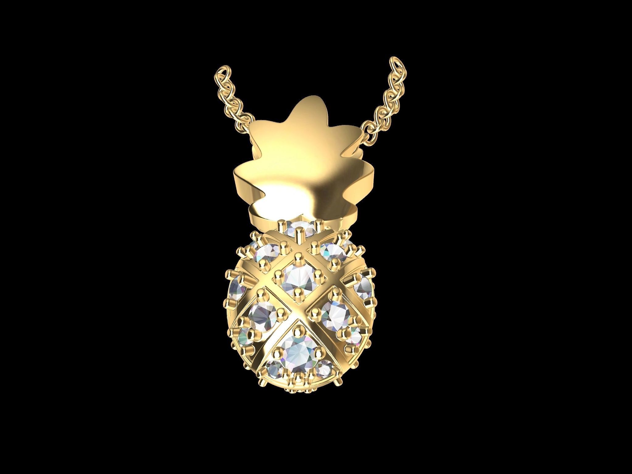 pine apple pendant 3D print model_15