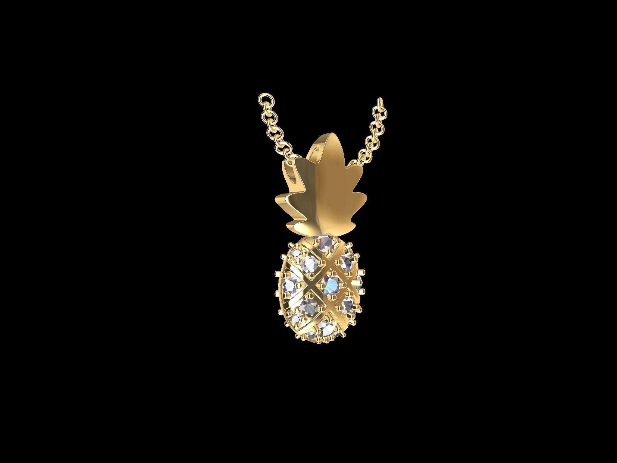 pine apple pendant 3D print model_13