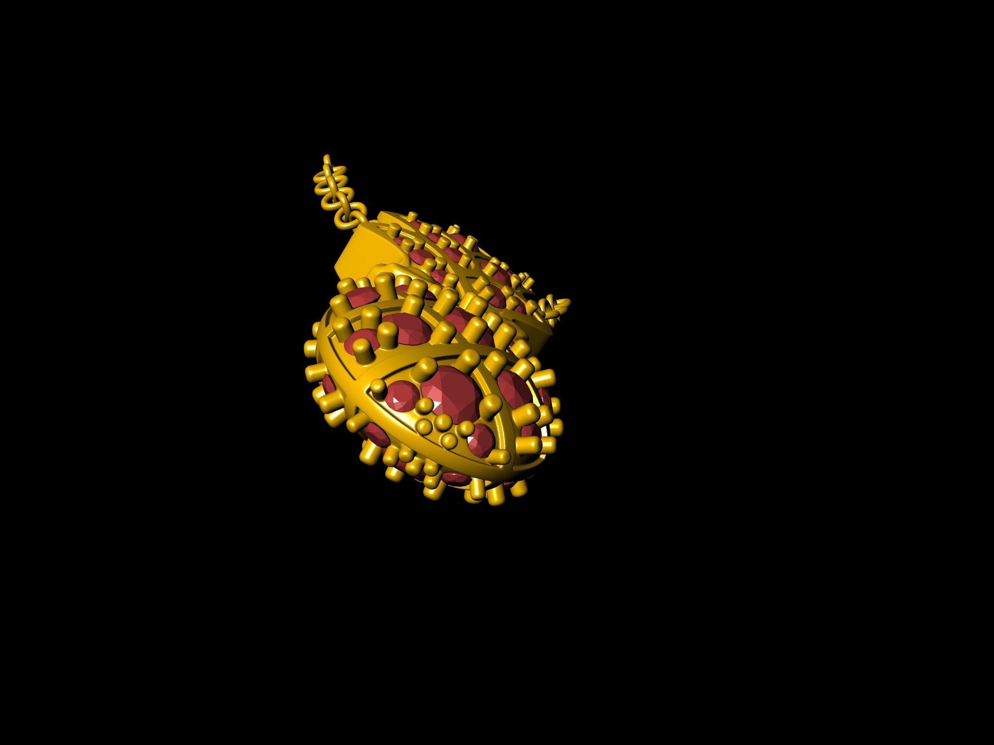 pine apple pendant 3D print model_8