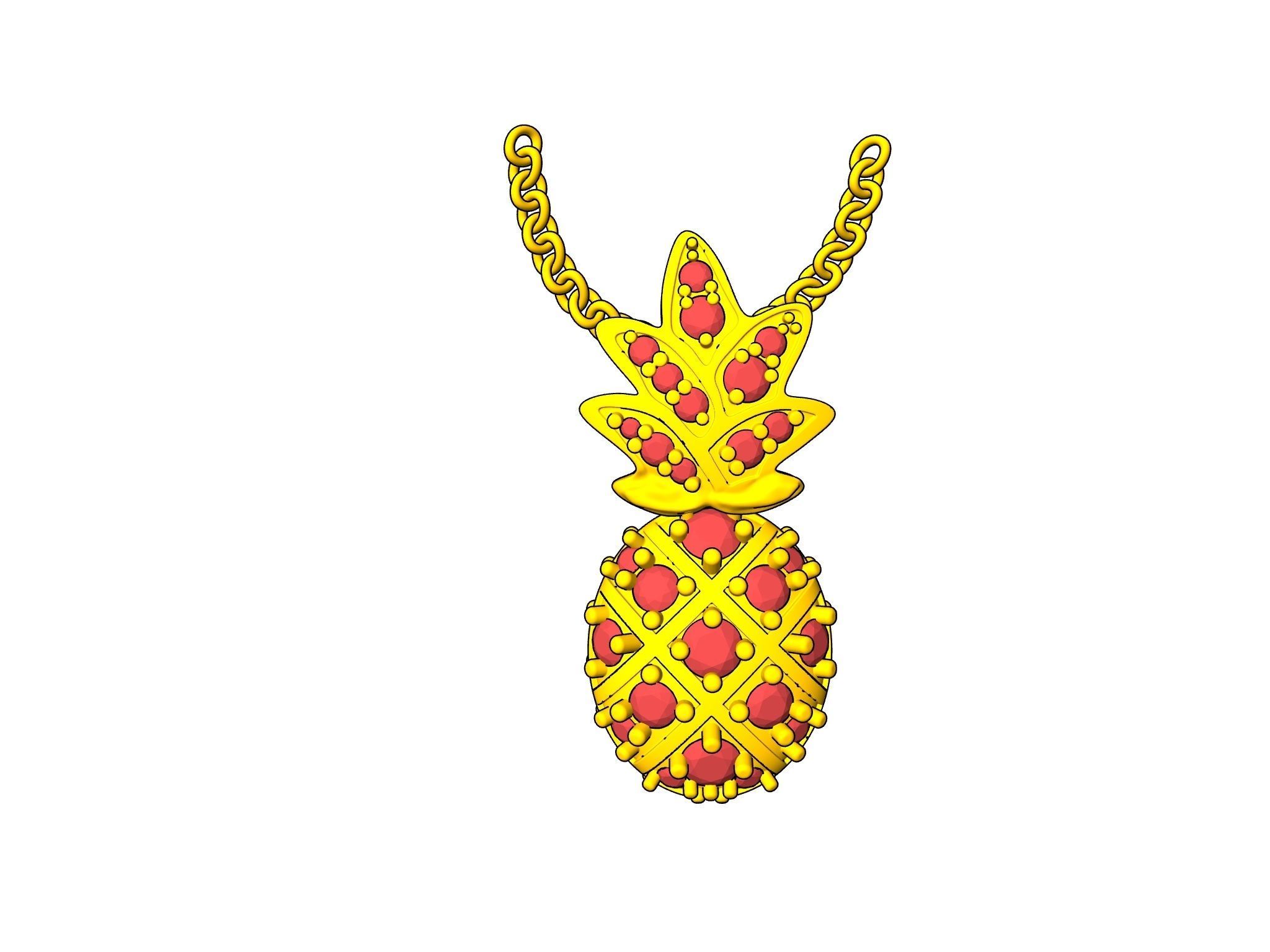 pine apple pendant 3D print model_20