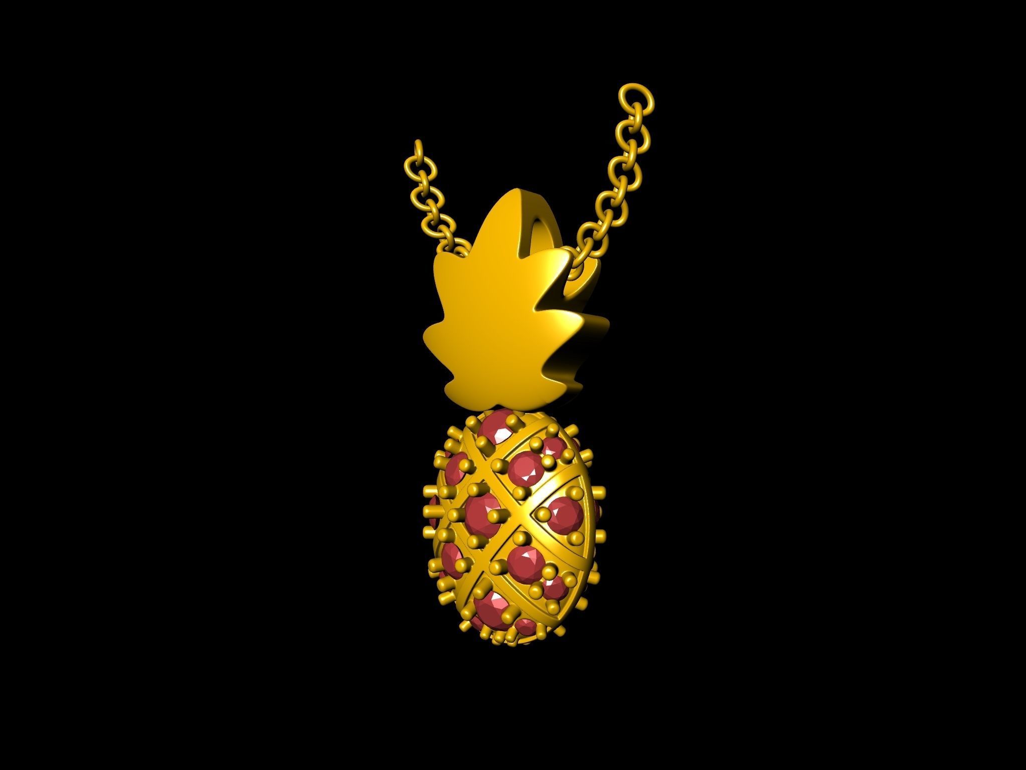 pine apple pendant 3D print model_10
