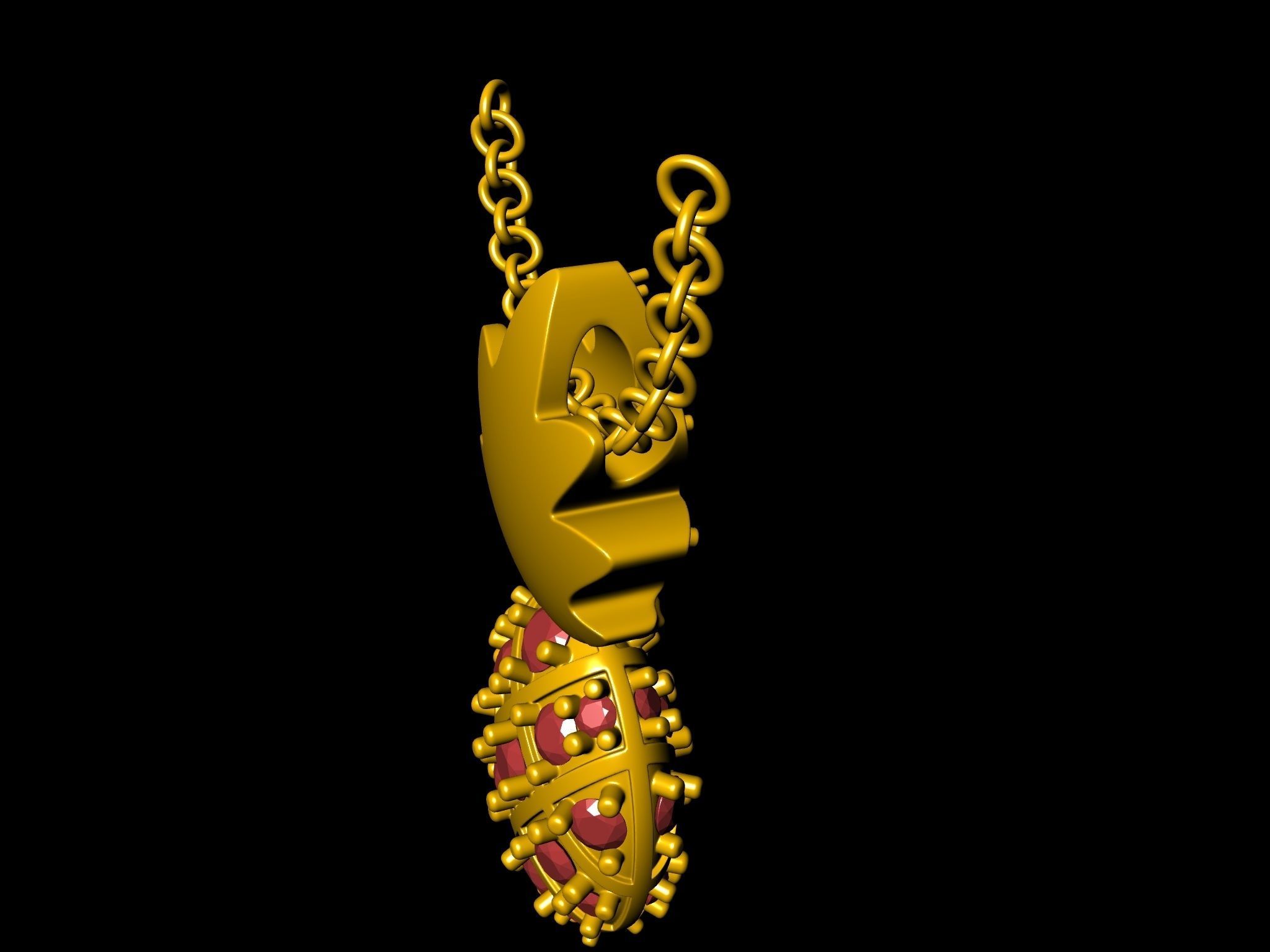 pine apple pendant 3D print model_5