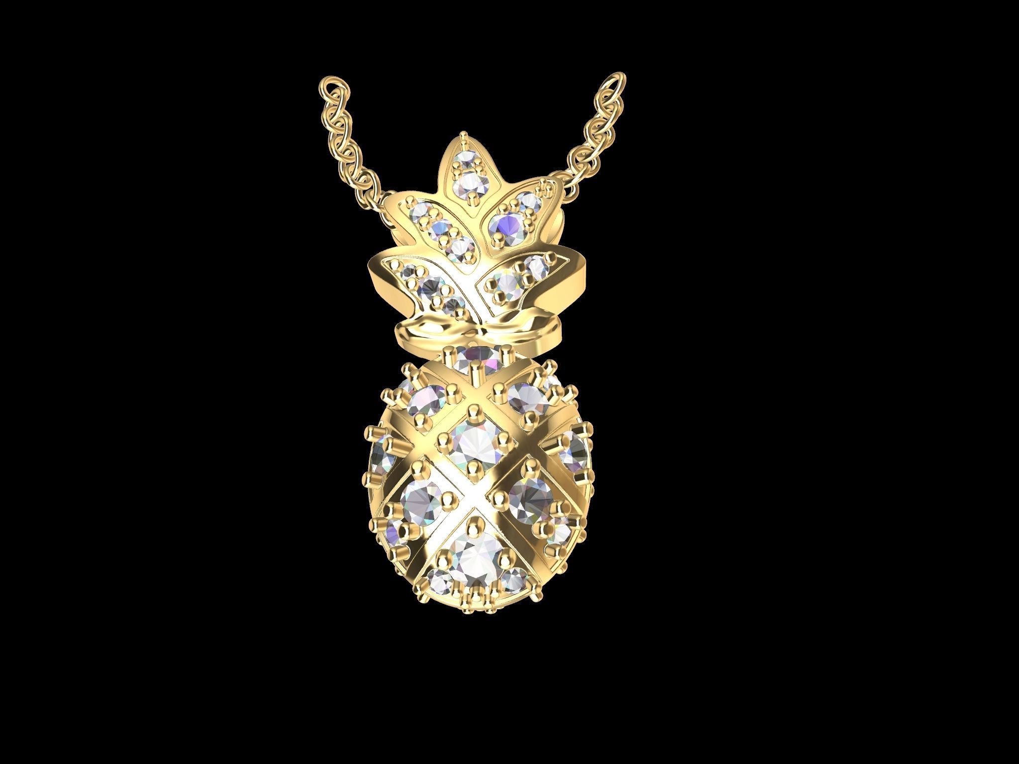 pine apple pendant 3D print model_16