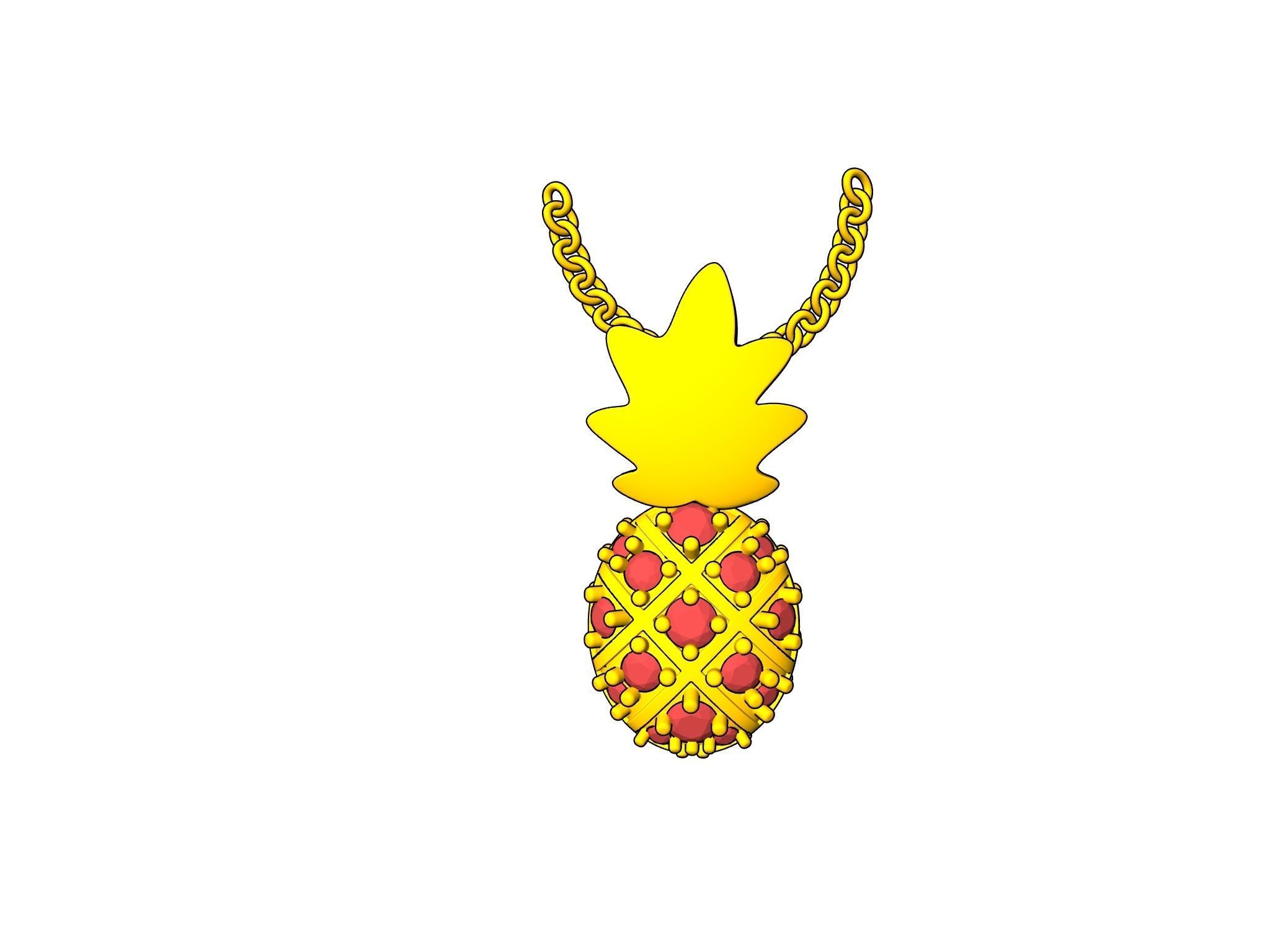 pine apple pendant 3D print model_21