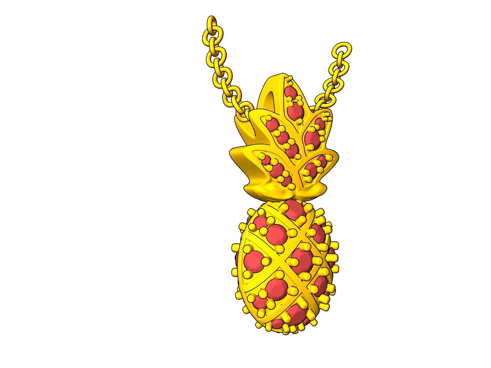 pine apple pendant 3D print model_22