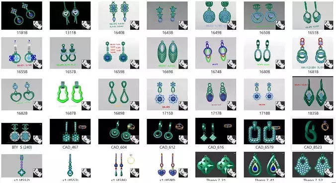 36 Long Hanging Drops 3dm Earrings