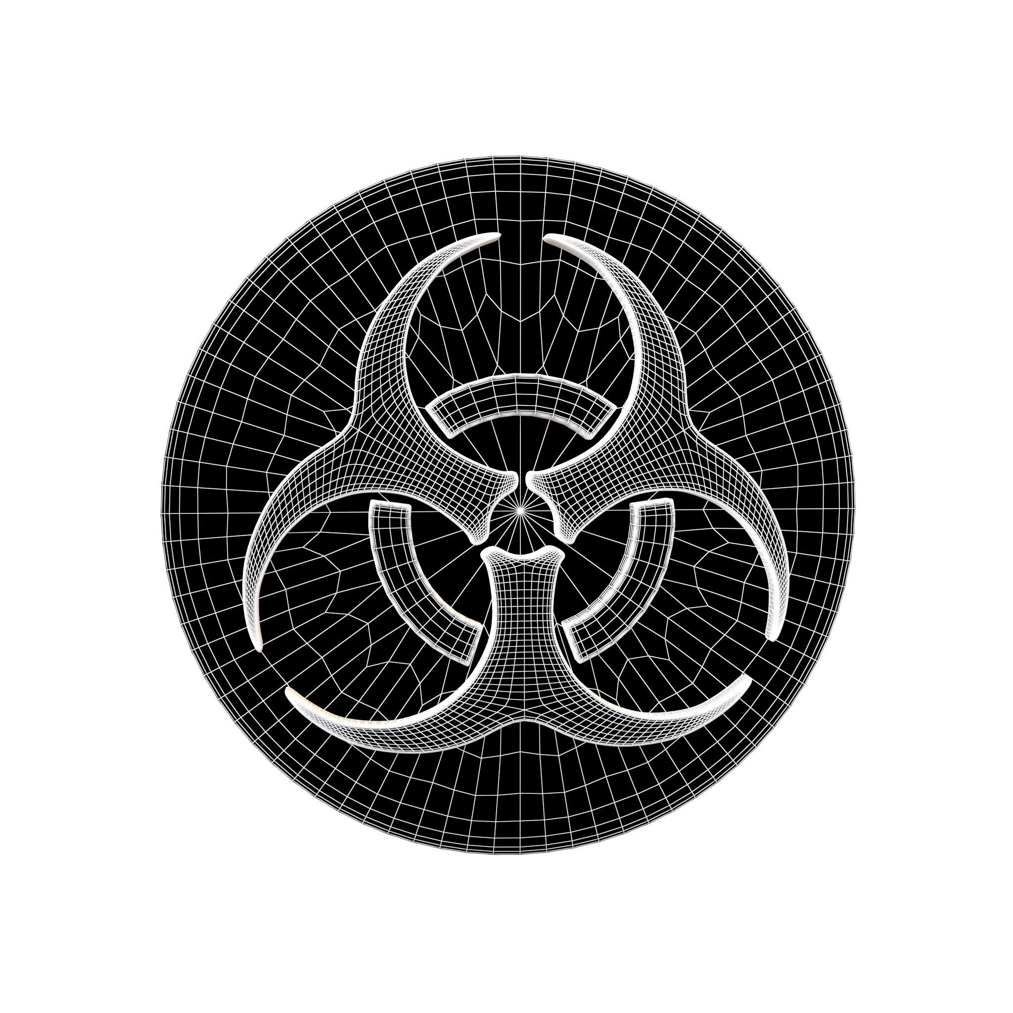 Biological Hazard Symbol v1 007 Low-poly 3D model_10