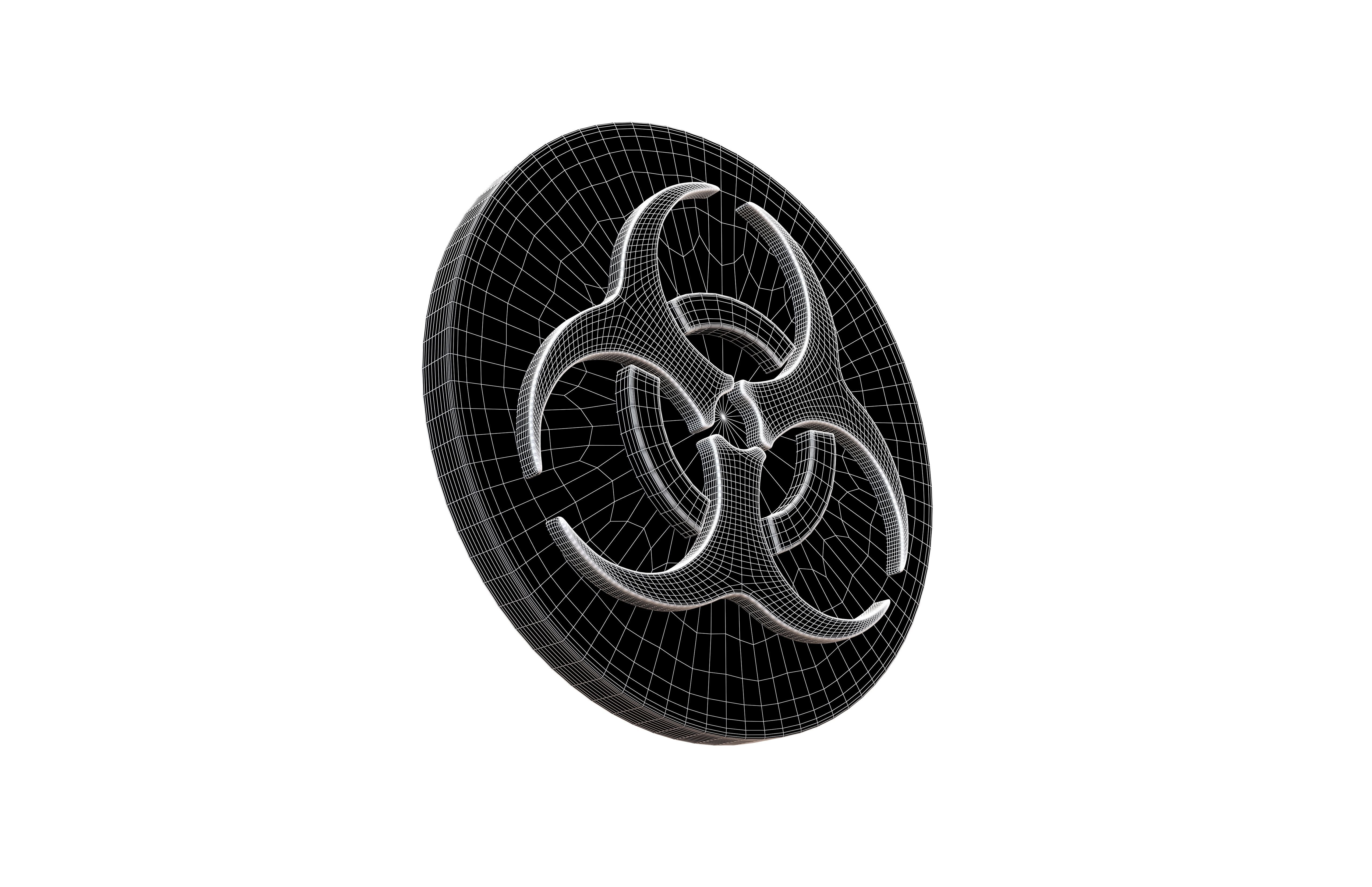 Biological Hazard Symbol v1 007 Low-poly 3D model_6