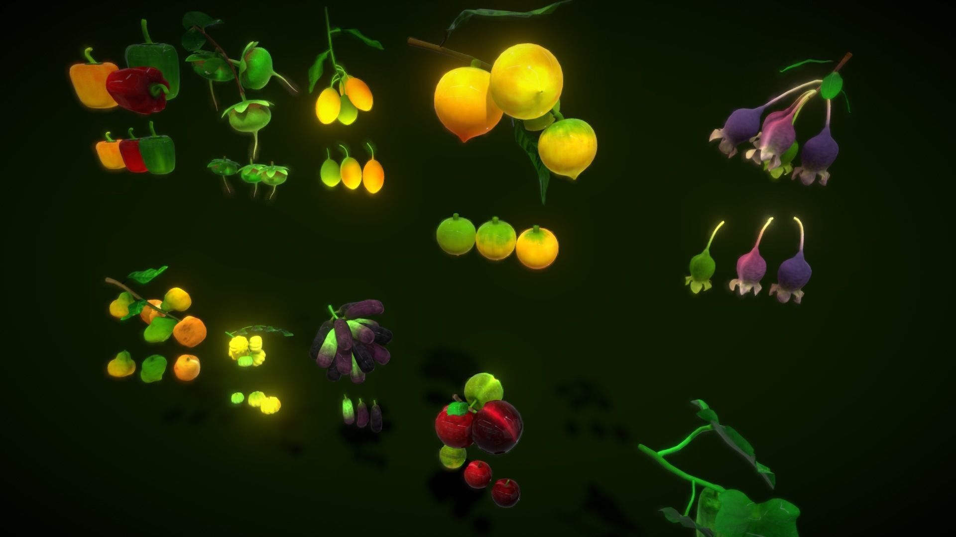 Collection Fruit Path7 Low-poly 3D model_11