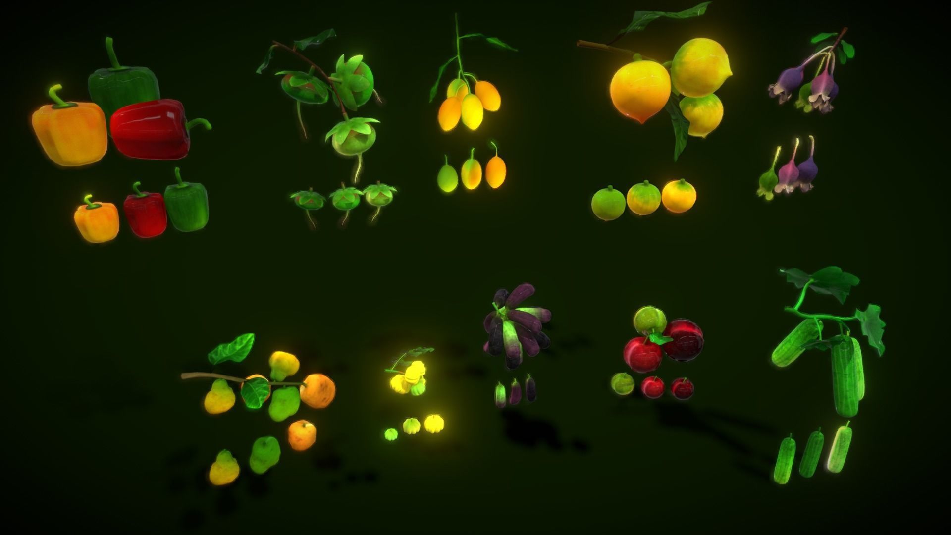 Collection Fruit Path7 Low-poly 3D model_12